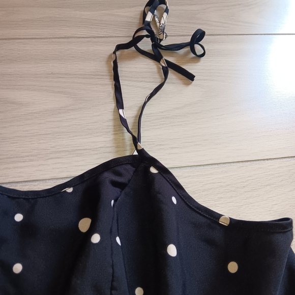 Plus Size Floral & Polka Dot Print Tie Shoulder Cami Dress - Picture 4 of 14